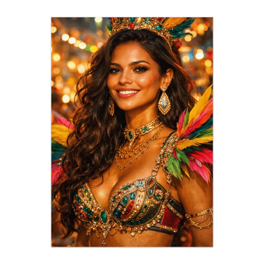カーニバルに輝くブラジル美女ポスター