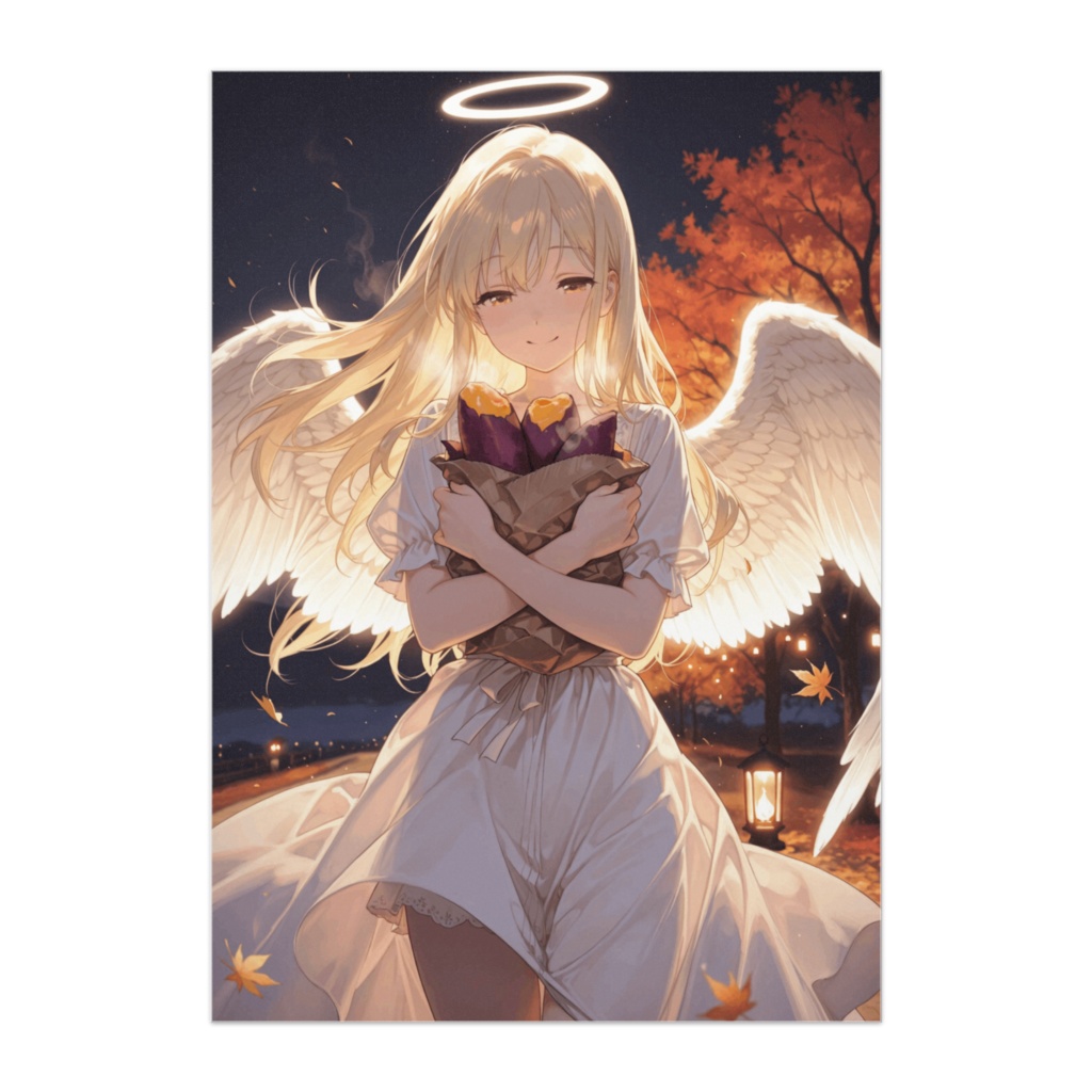 天使と秋の焼き芋