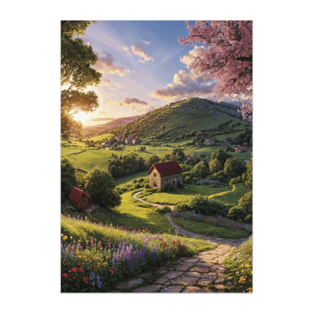 花咲く丘の童話コテージポスター