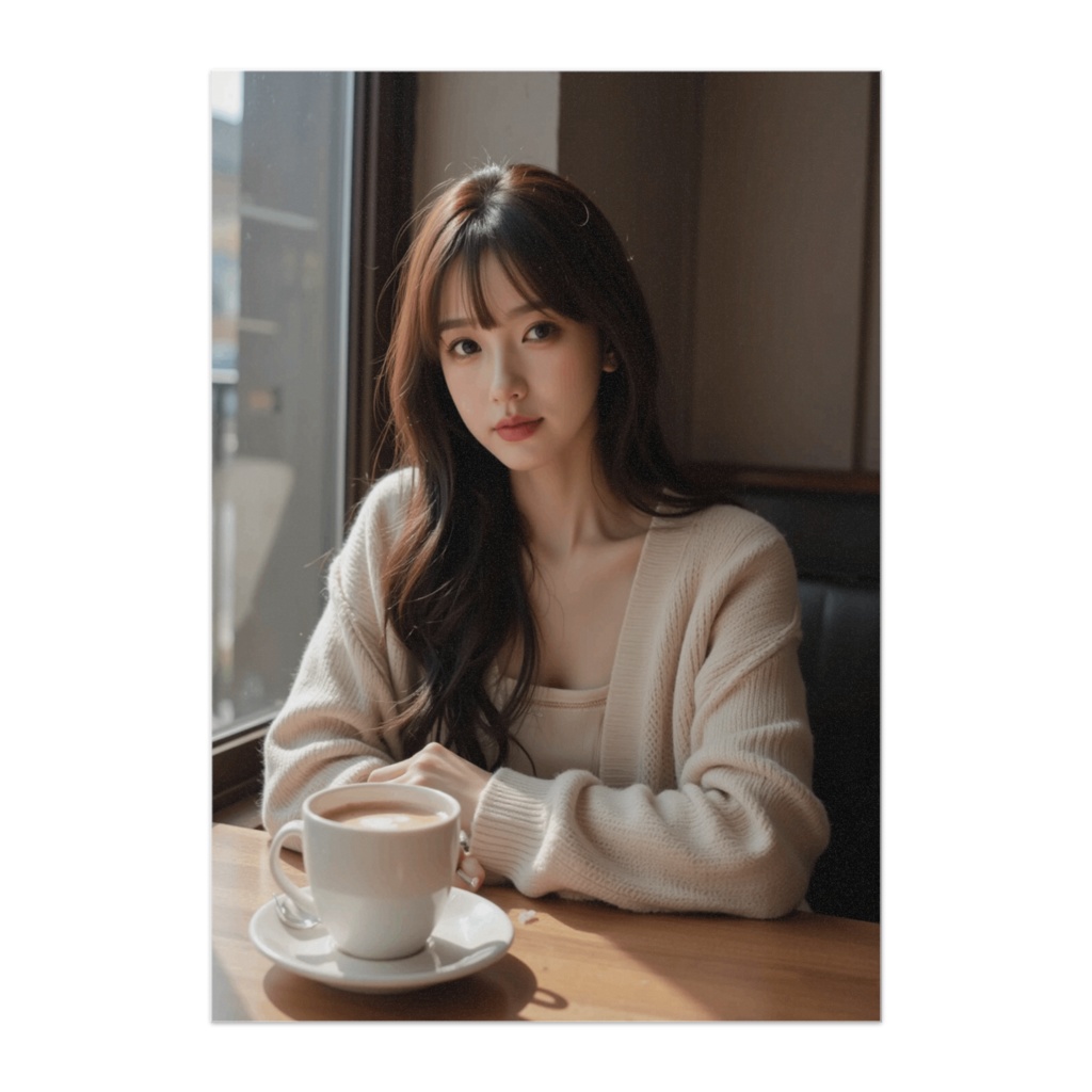 午後のカフェデート ― 窓辺で微笑む彼女