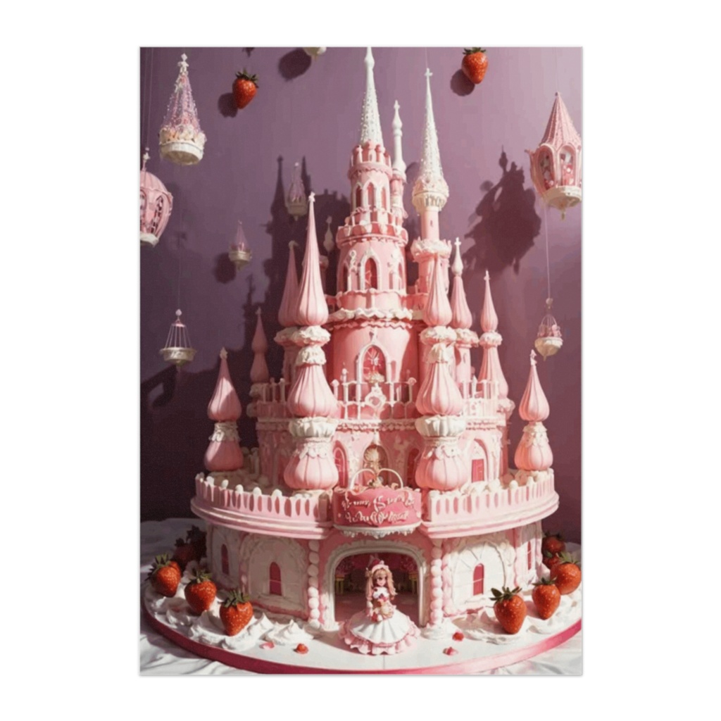 Candy Pop Carnival Strawberry Cake Castle Poster