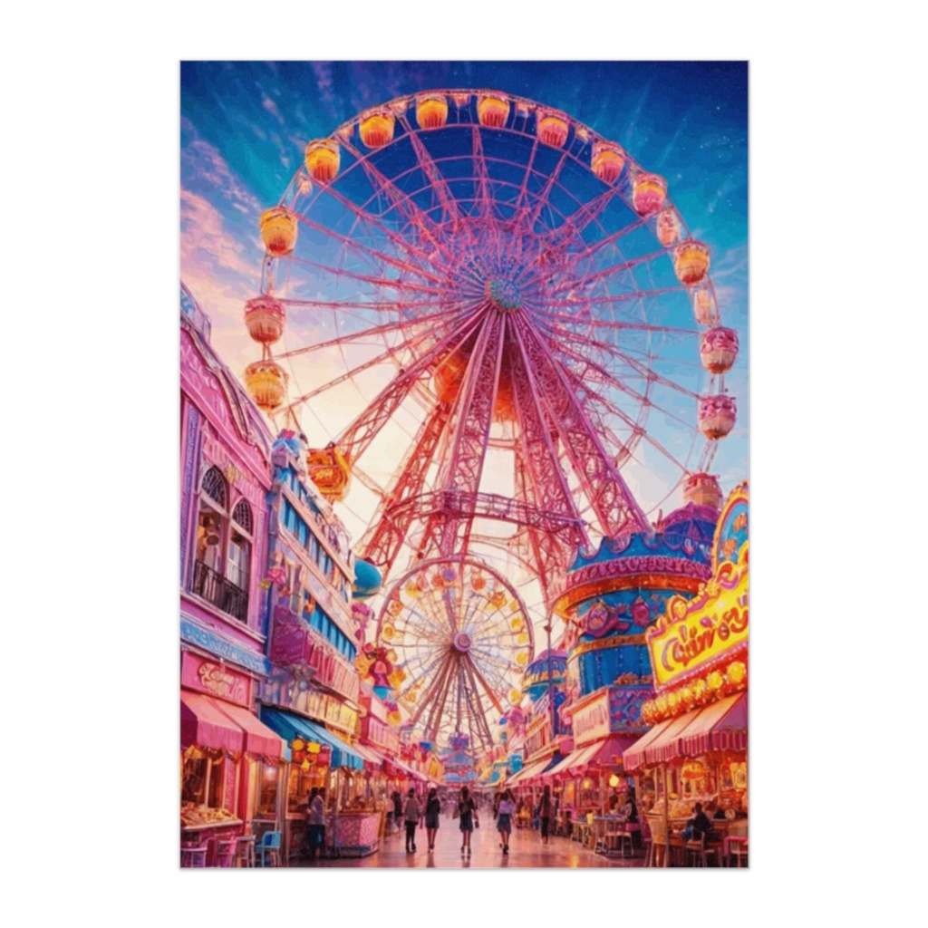 Candy Pop Carnival Ferris Wheel Poster