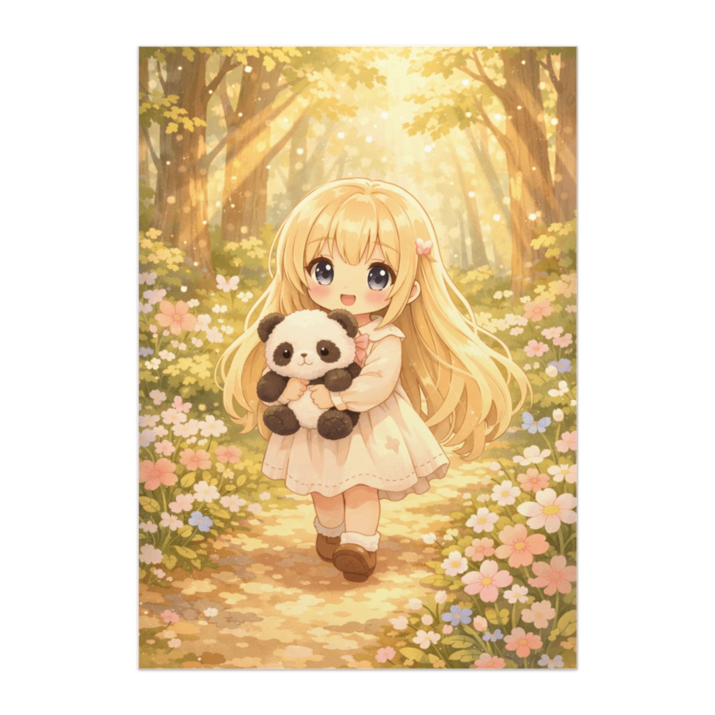 光の森のパンダぬいぐるみ