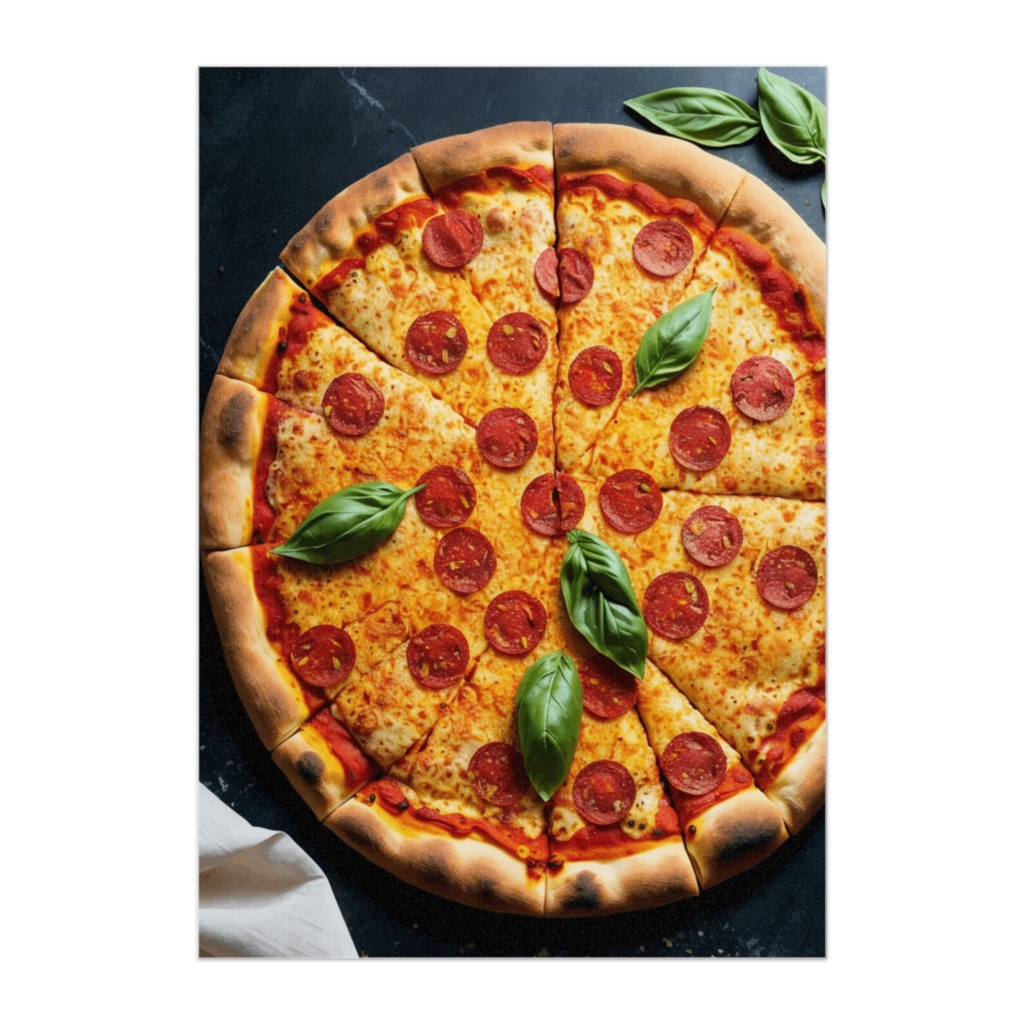 丸ごとピザのトップビューシネマティックポスター
