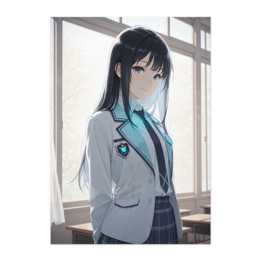 近未来スクール｜スマート制服の透明感ポスター