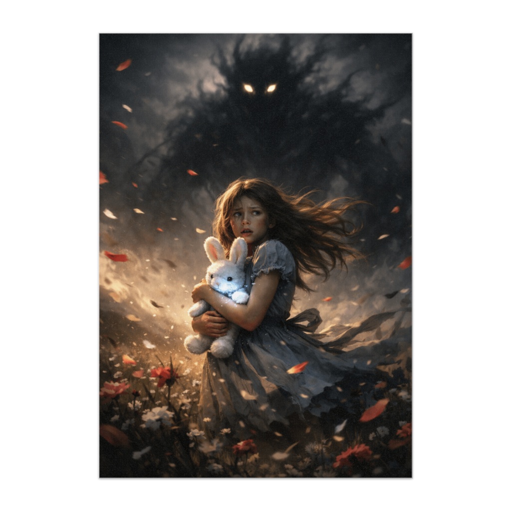 闇の気配と少女｜幻想ダークファンタジーポスター