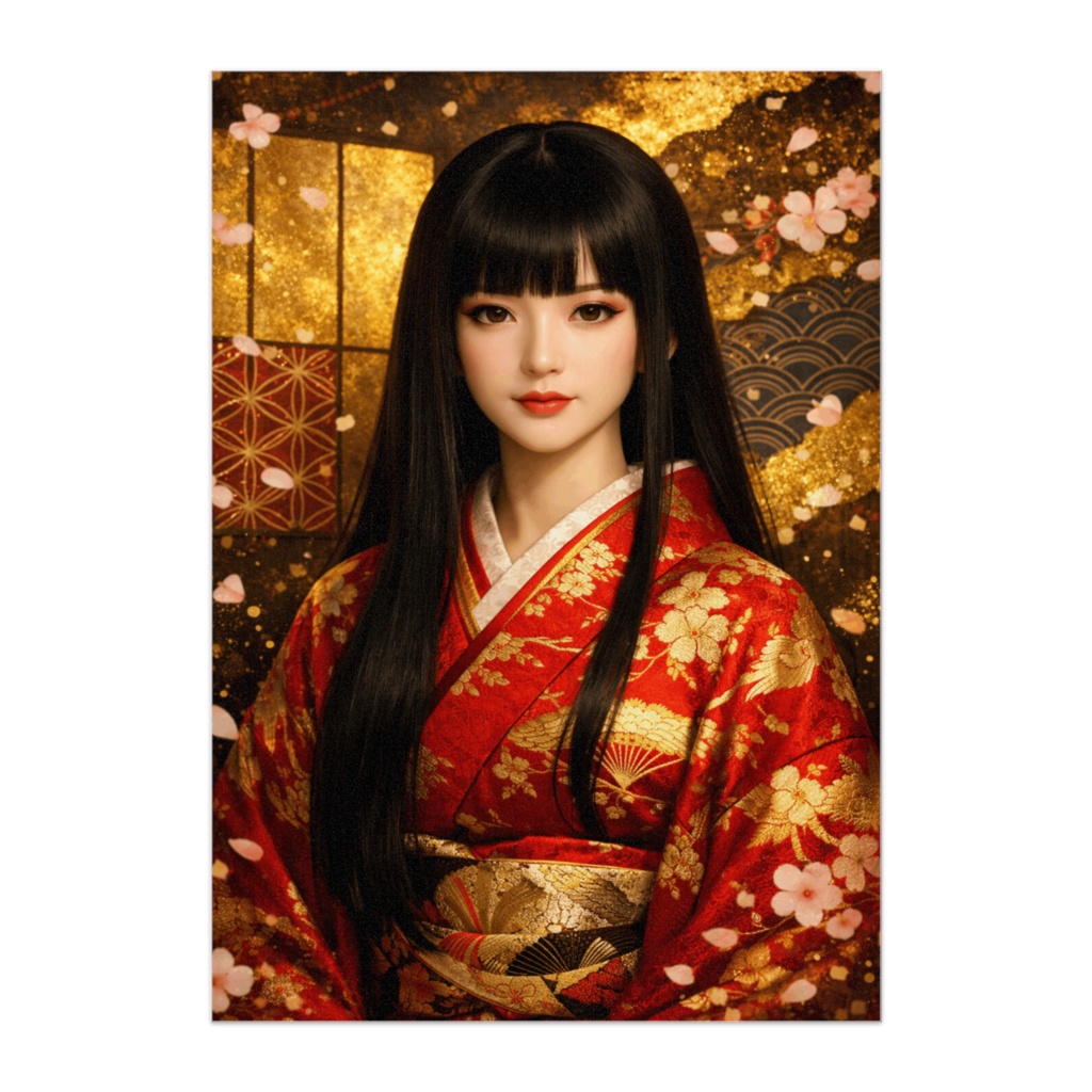 日本人形の美 ― 赤金の華やぎポスター