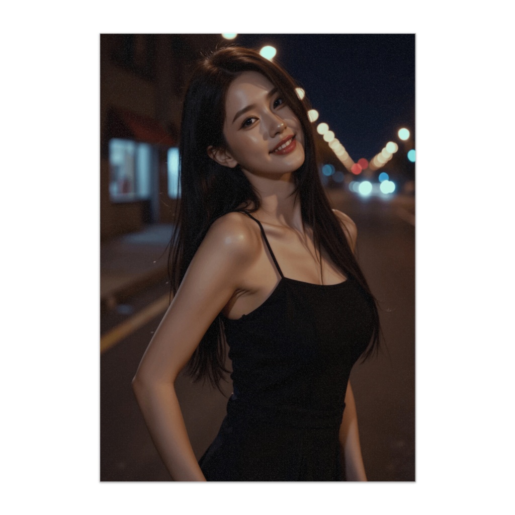 夜の会話 — 近づく距離とやわらかな笑顔ポスター