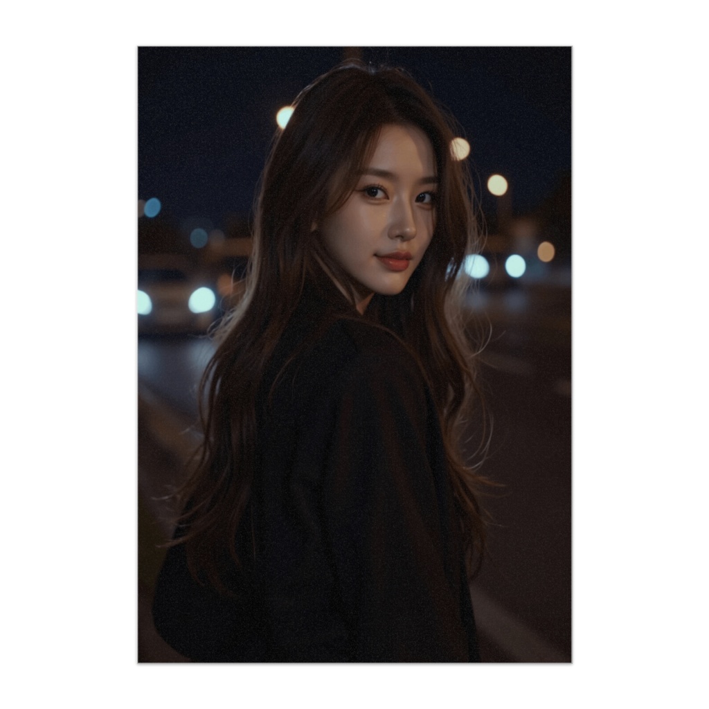 振り返る夜 — 帰り際の余韻を感じるポスター