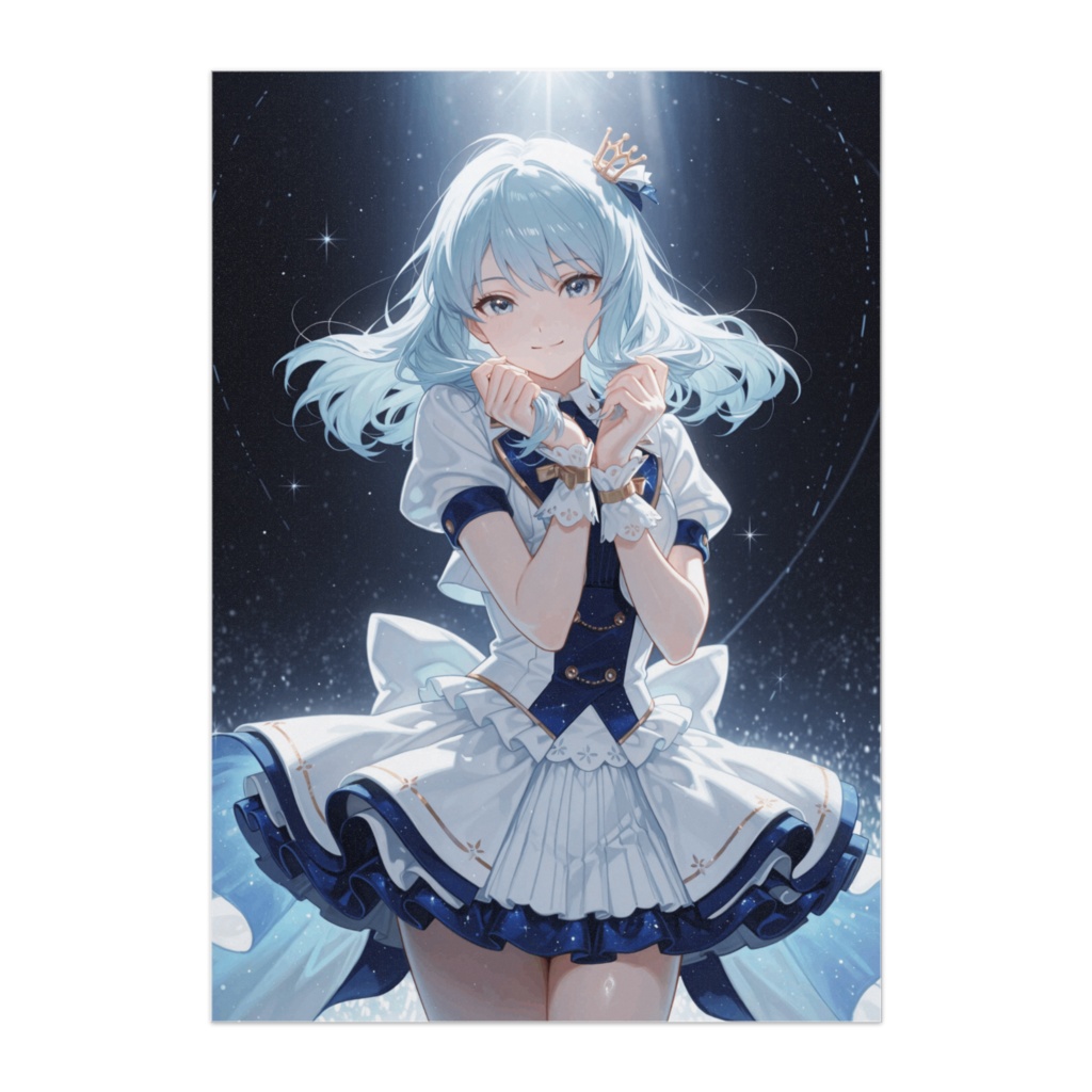透明感あふれるブルーアイドルポスター