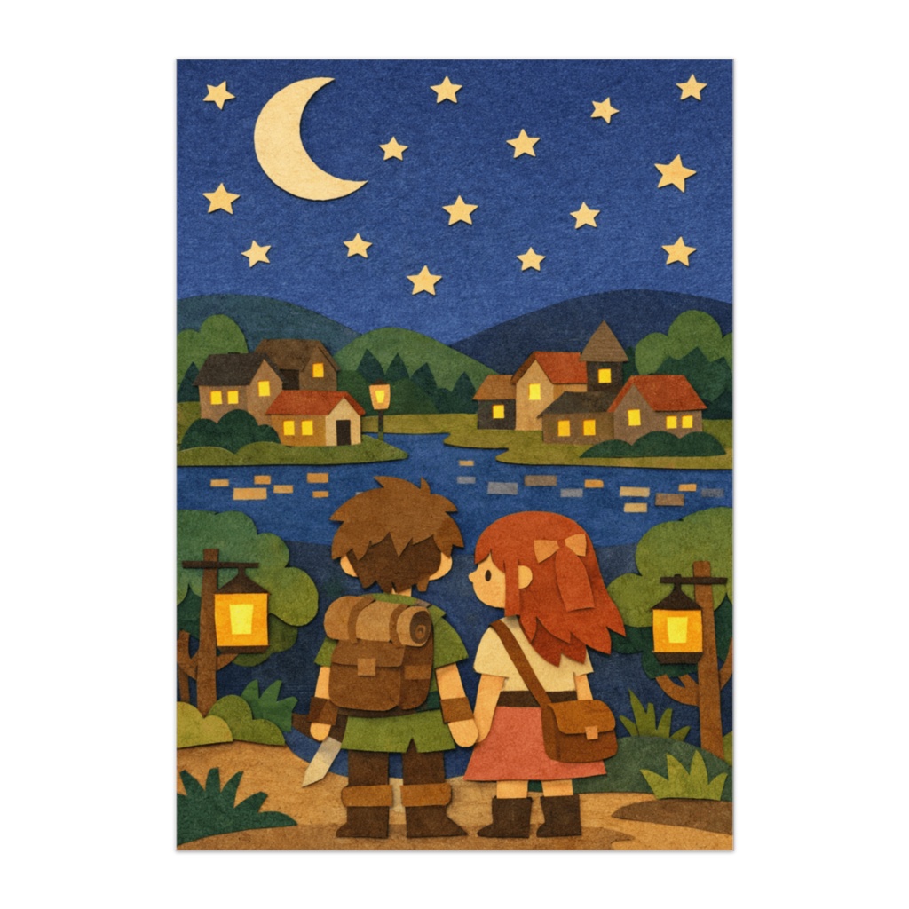 Paper Fantasy Night – 星降る湖の静かな時間ポスター