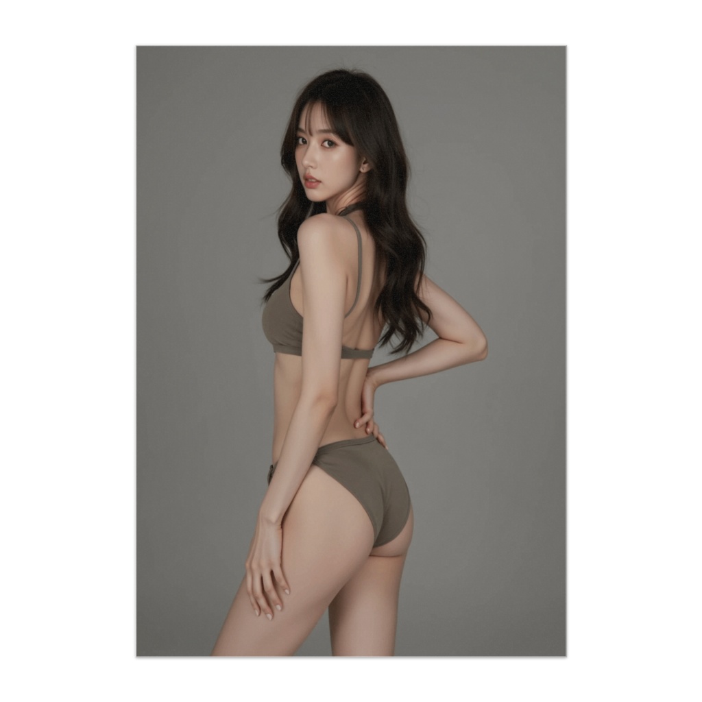 クールな余韻を纏うビューティーポートレート（カーキ）