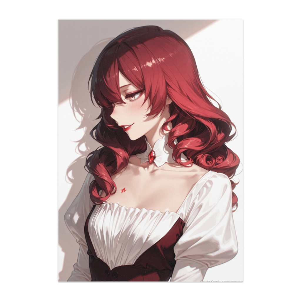 横顔の余韻 ― 赤髪ピエロの静かな色気