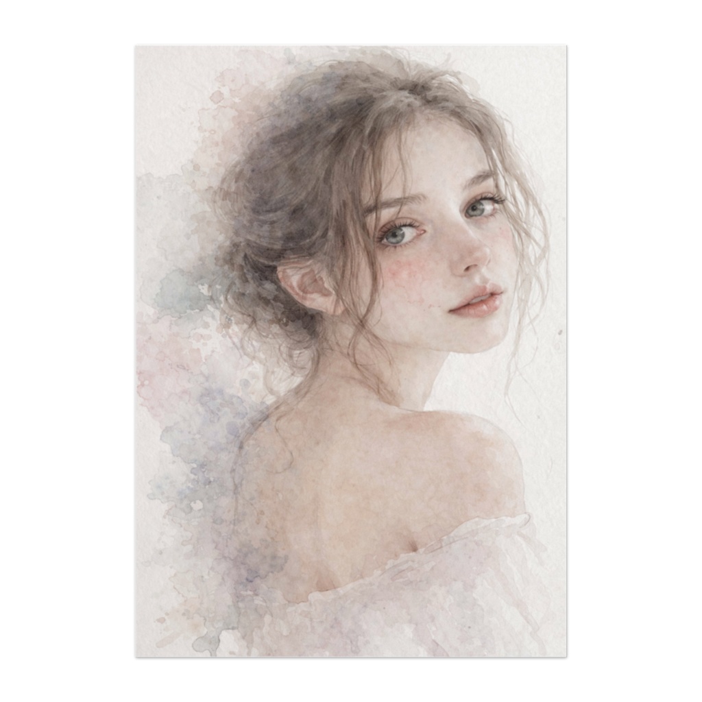 やわらかな余韻をまとう水彩ポートレート