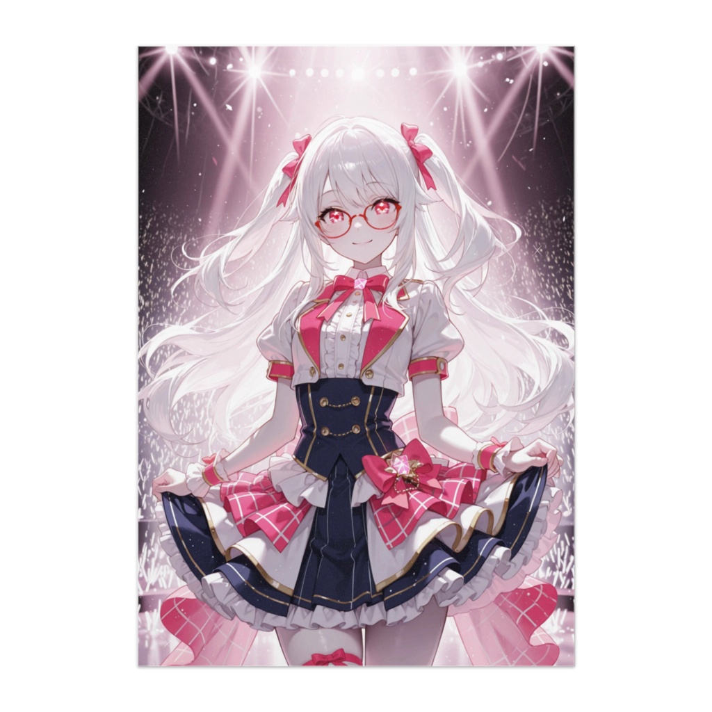 輝くステージの白髪アイドル