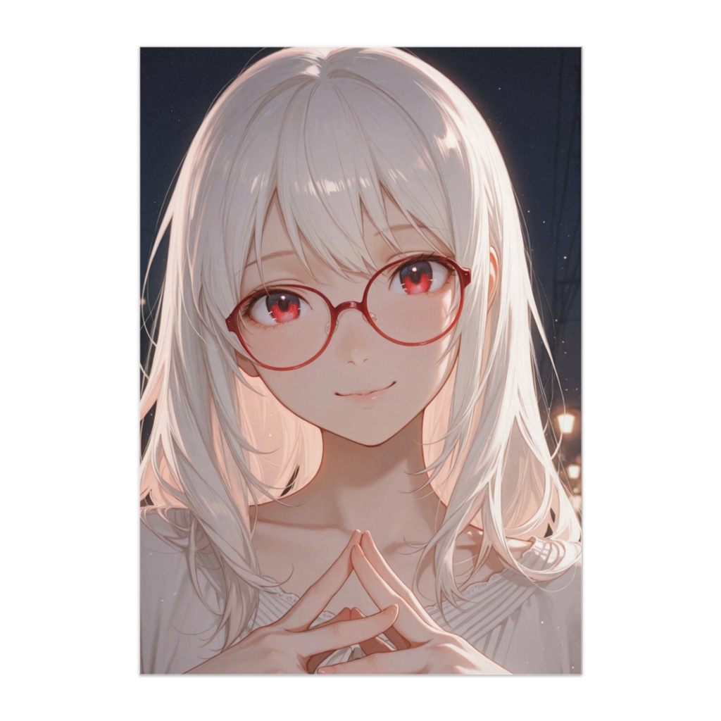 赤眼の白髪少女と夜の街ポスター