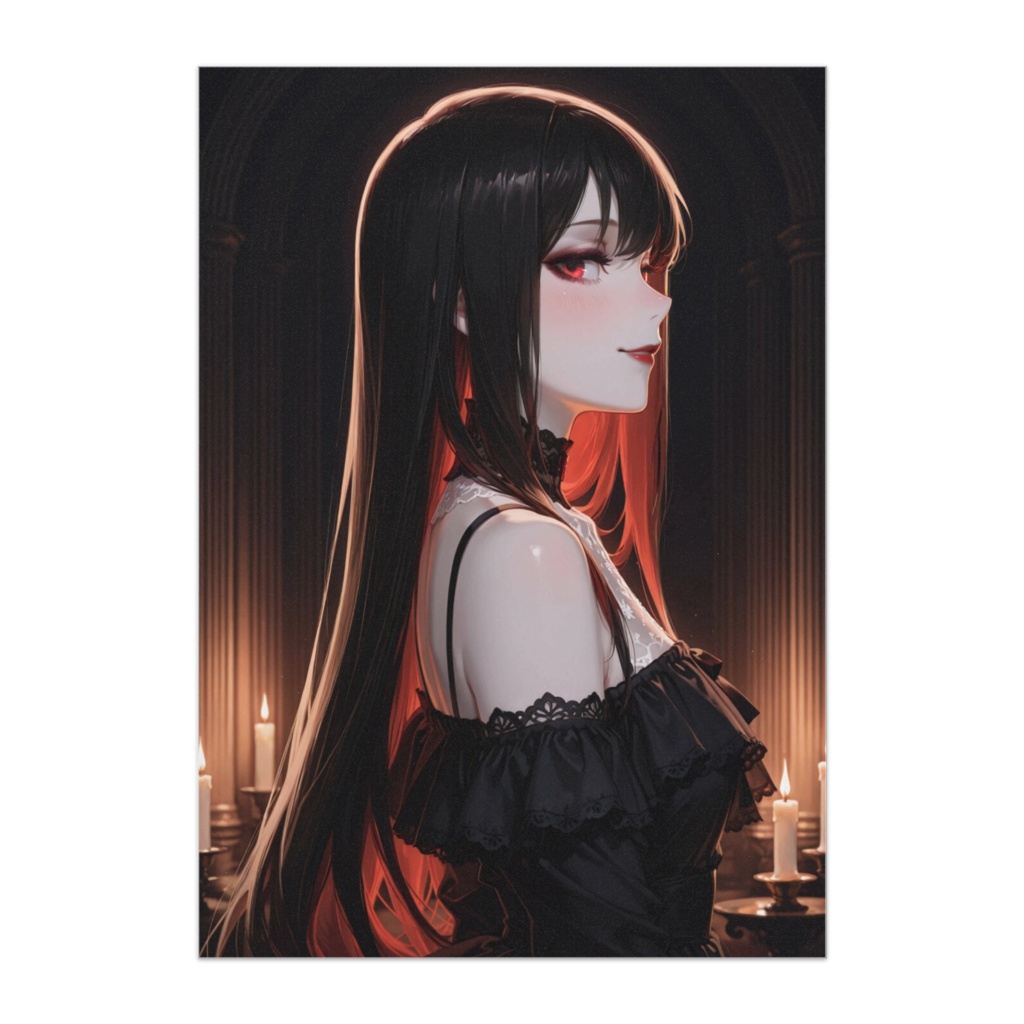 横顔に宿る静寂のゴシックビューティー