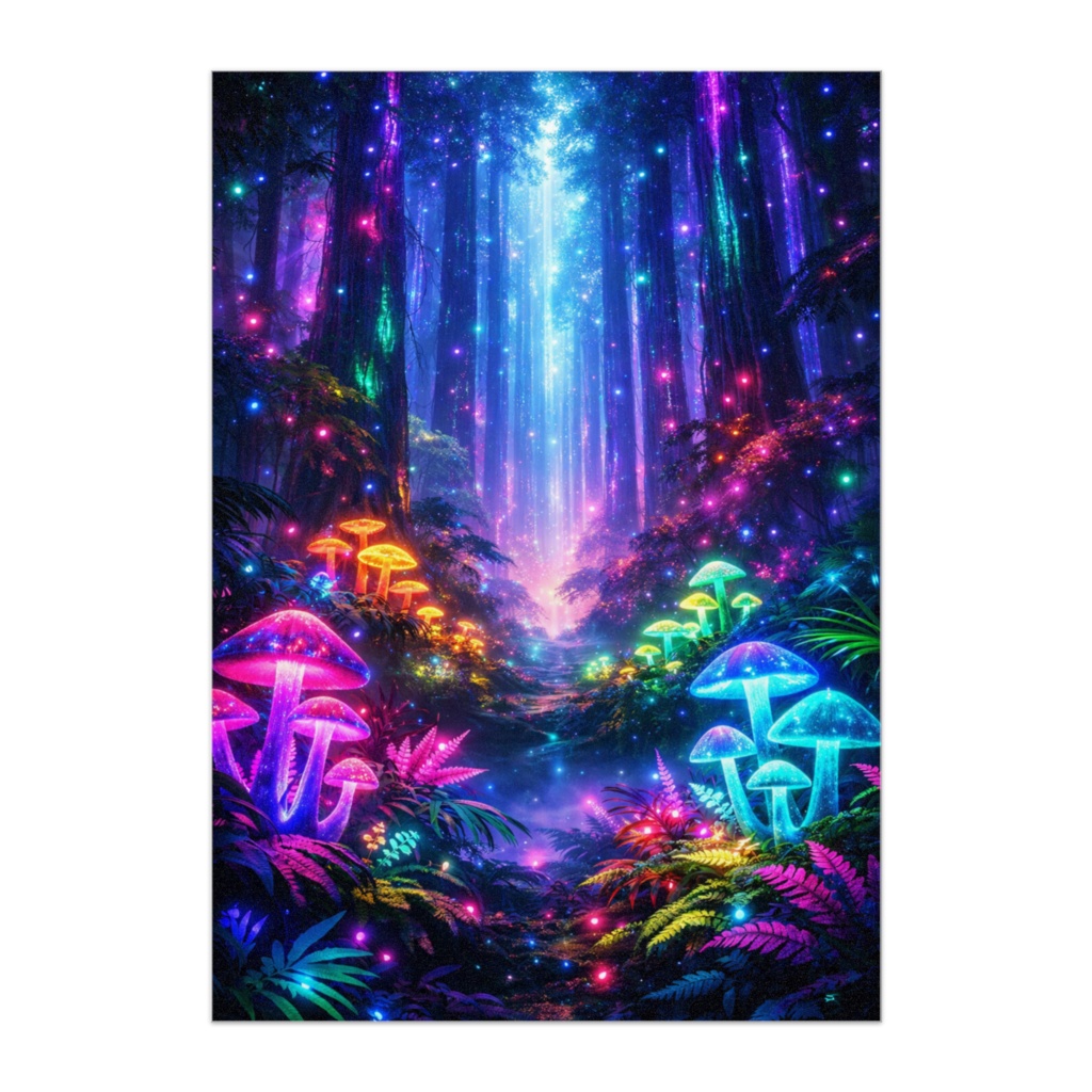 ネオンフォレストの道 ― 光る森の幻想散歩