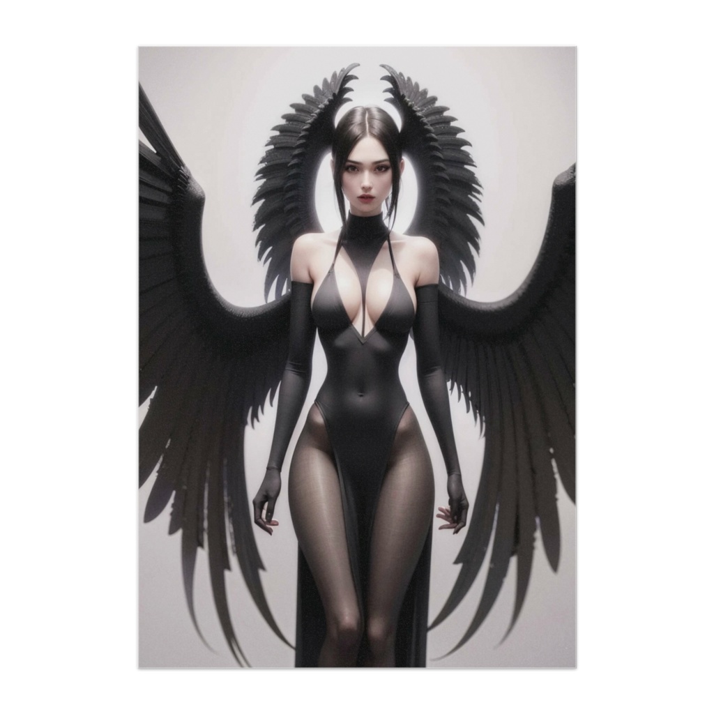 黒翼のダークエンジェル｜漆黒ラテックスの堕天使ポスター