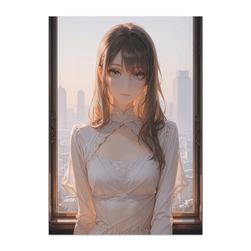 都会の光に包まれる透明な彼女