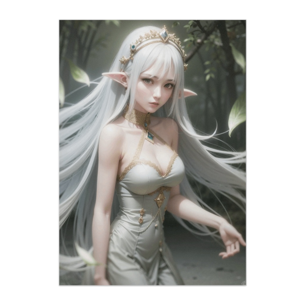 森の静寂に佇む白銀のエルフ