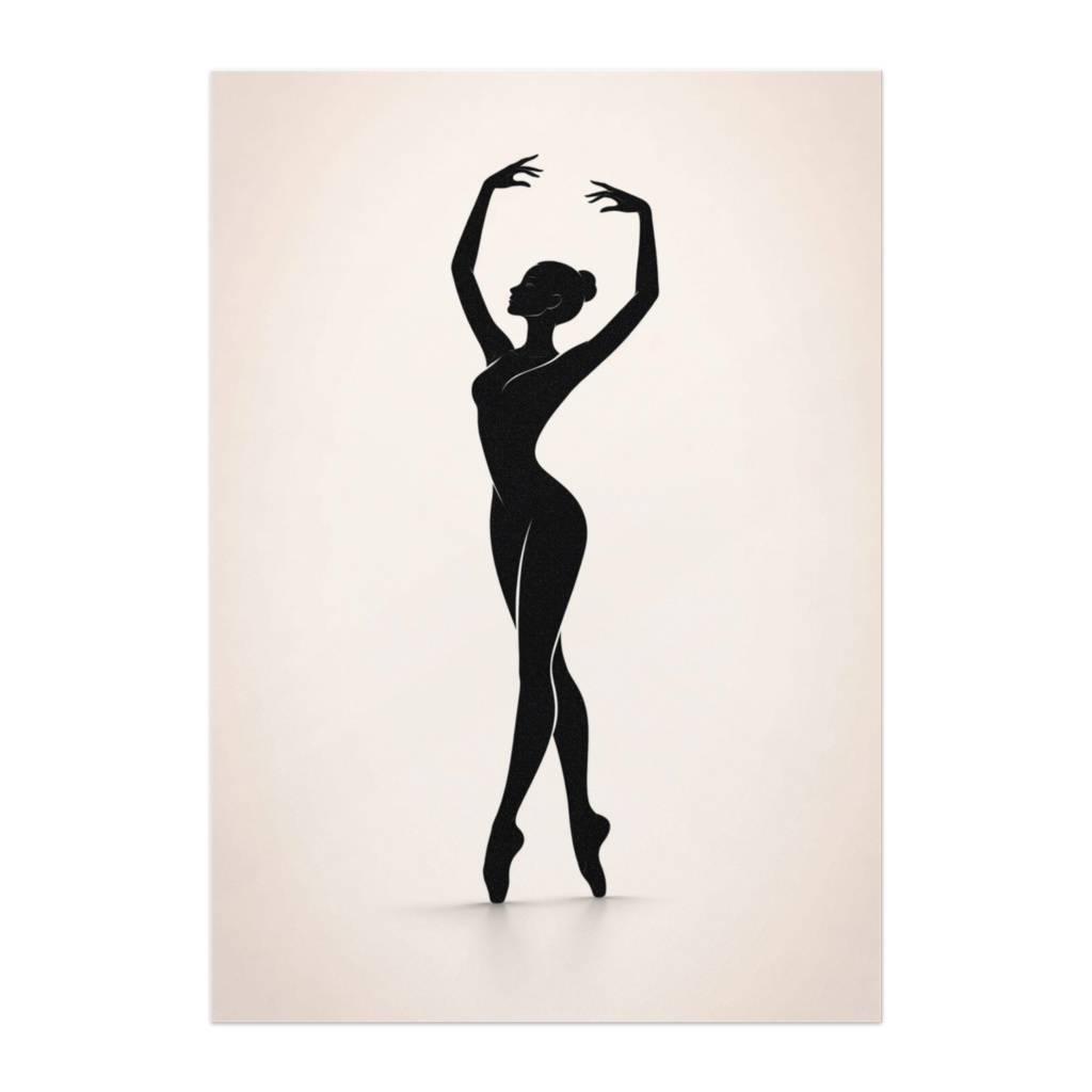 軽やかな一歩 ― つま先で立つバレエシルエットポスター