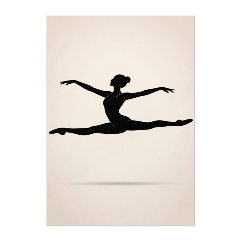 跳躍の瞬間 ― 空を切るバレエシルエットポスター