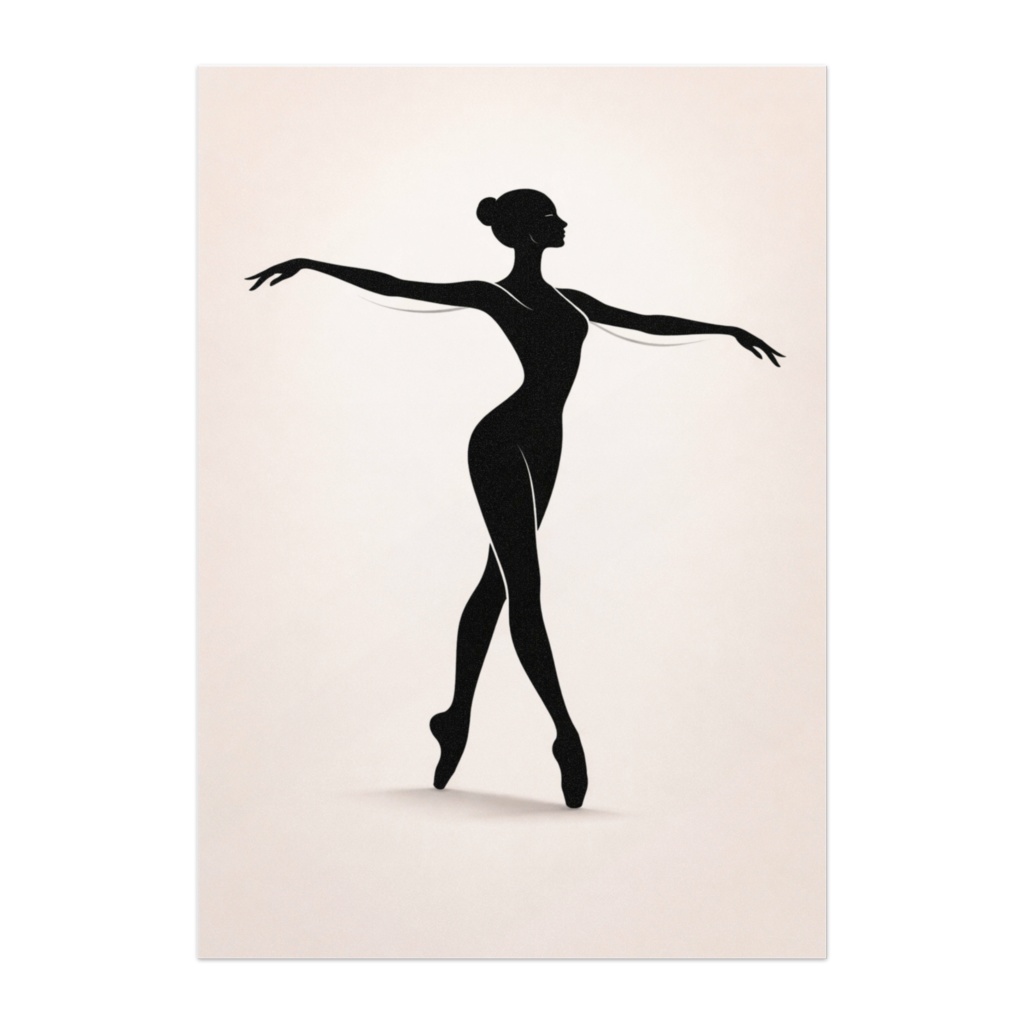 広がるラインの美 – バレエシルエットポーズ