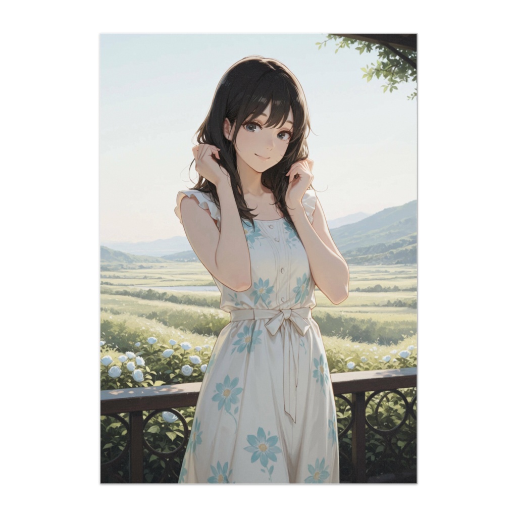 爽やかな風に包まれて ― 小花柄ワンピースのナチュラルガール