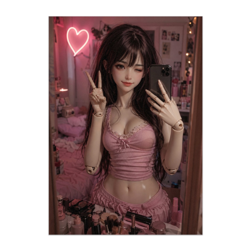 ピンクルームのドールセルフィー