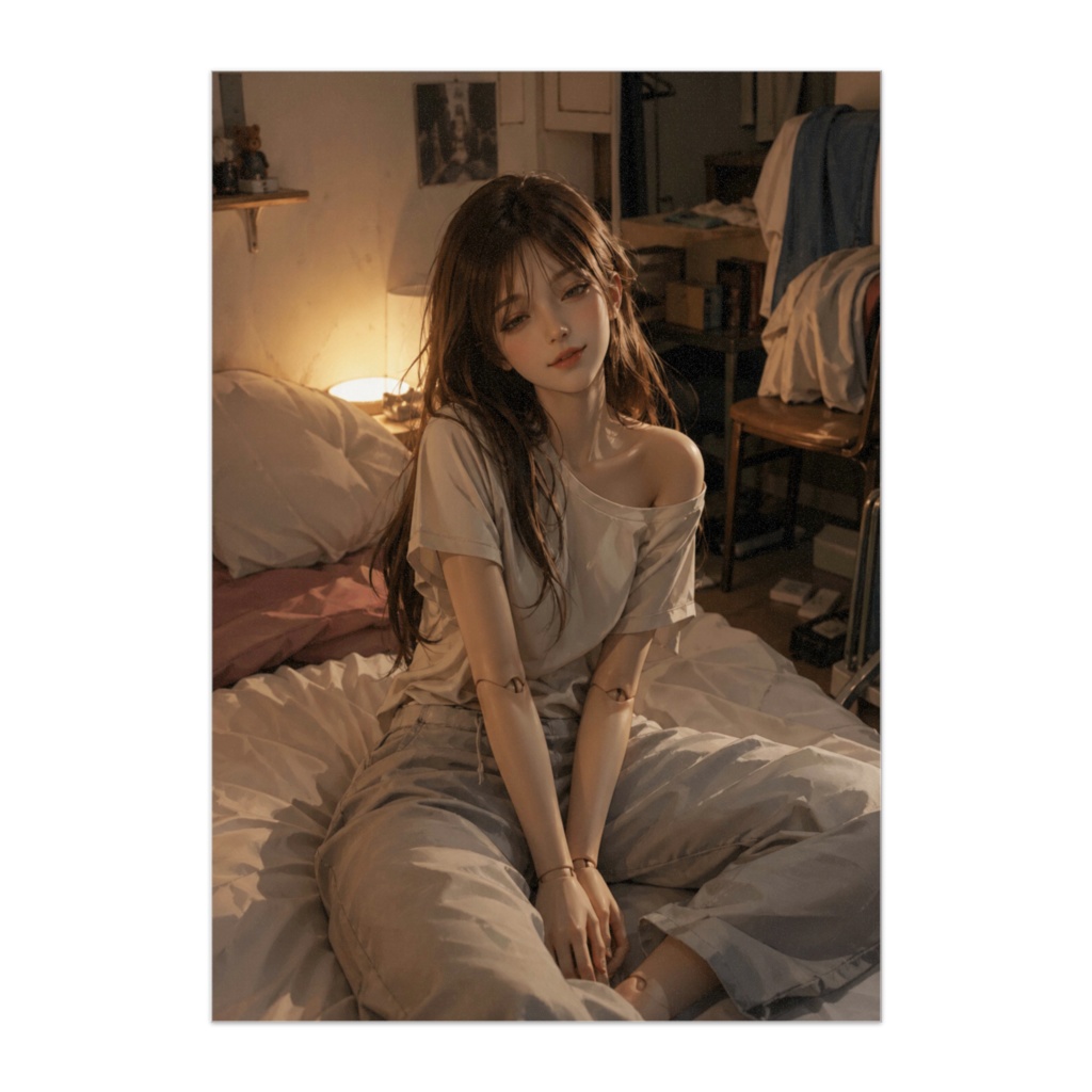 ゆるい部屋でくつろぐドールの午後