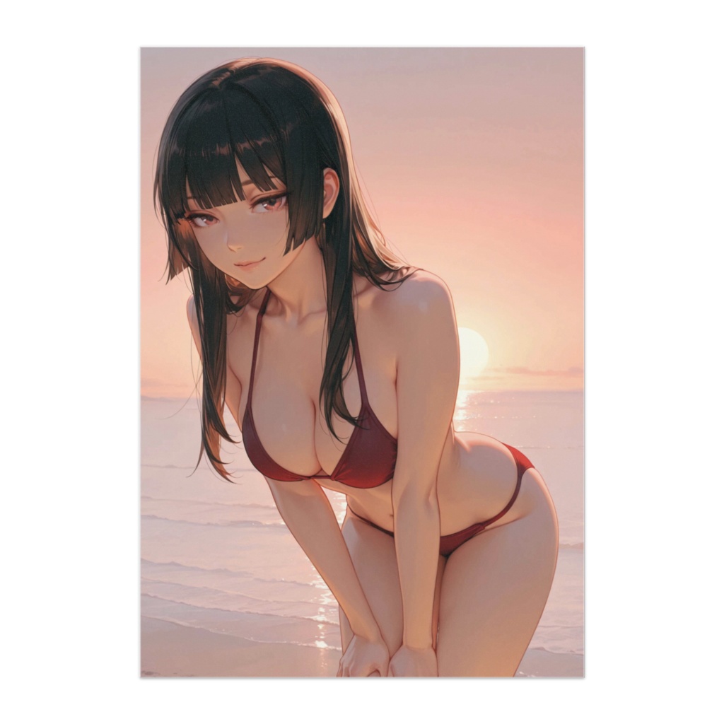 夕焼けに溶ける視線 – サンセットビーチ