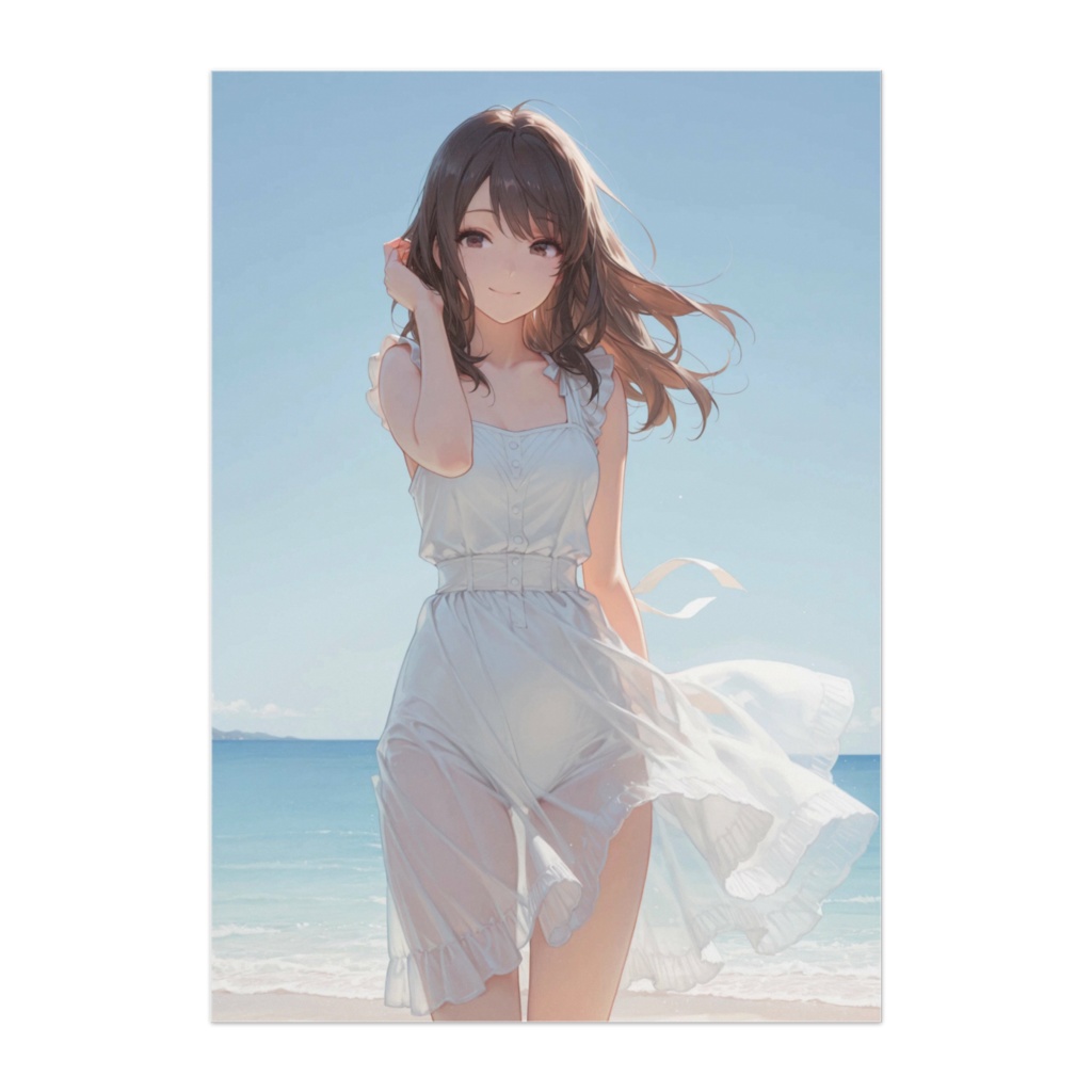 白い風に包まれて｜透明感あふれる夏の少女ポスター