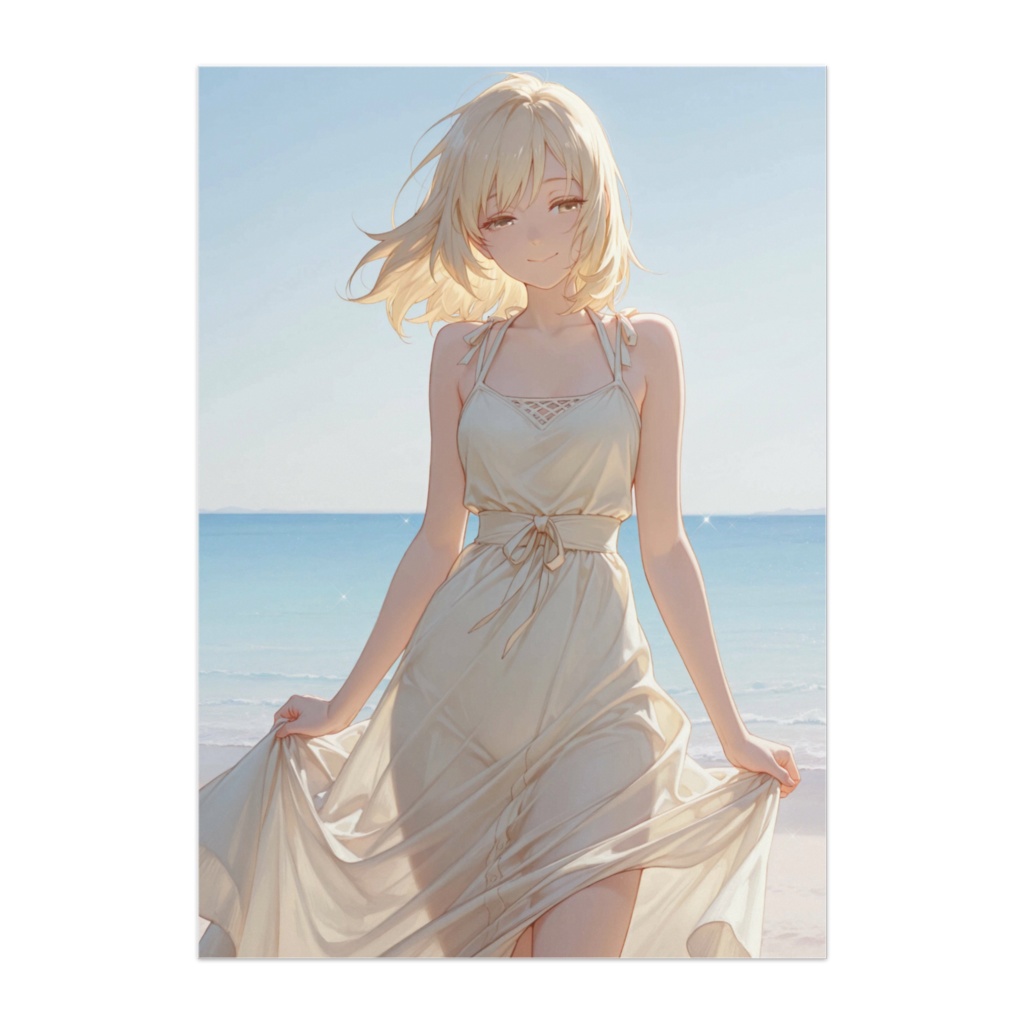 陽だまりのワンピース｜やさしい光の夏ポスター