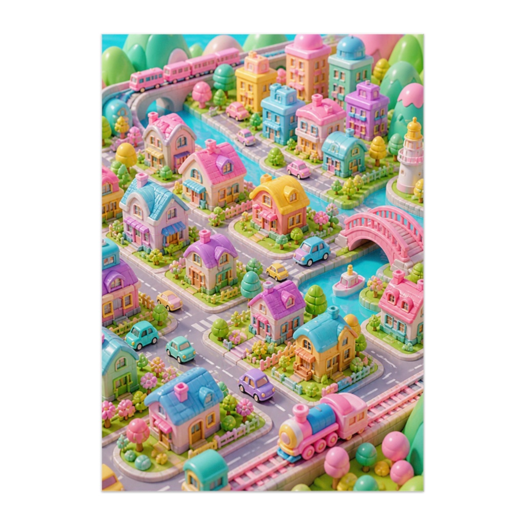 トイドリームシティ｜かわいい住宅エリアのミニチュアポスター