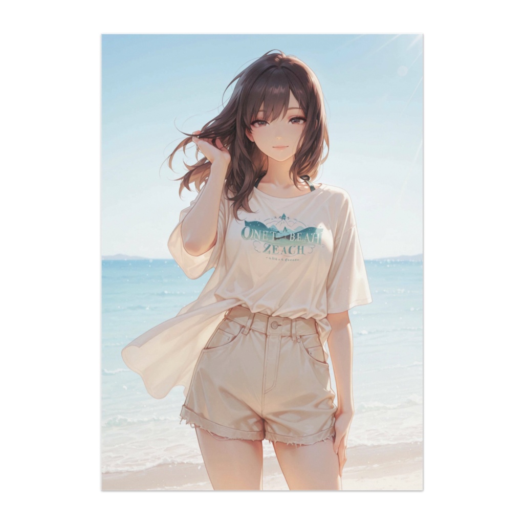 夏の海辺で微笑む彼女｜ナチュラルサマーポートレート