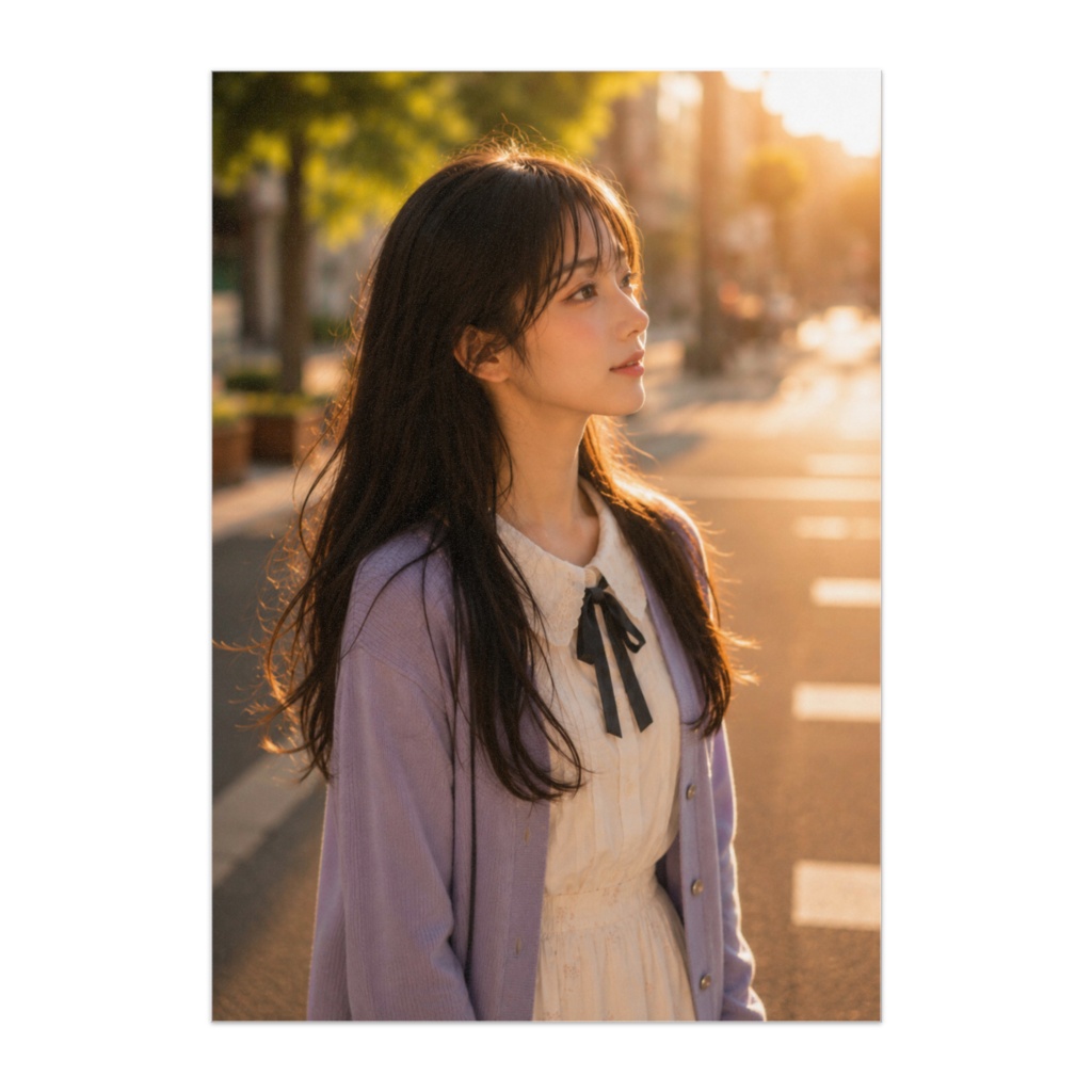 夕陽の向こうへ。
