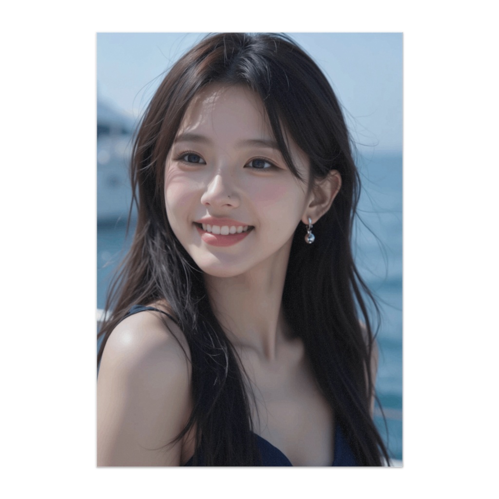 潮風に微笑む横顔