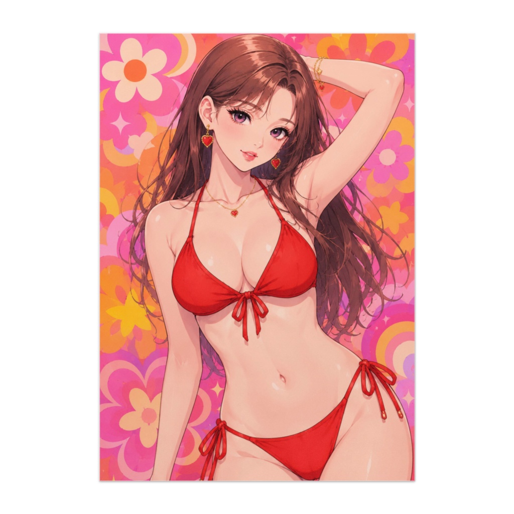 Retro Flower Summer Girl