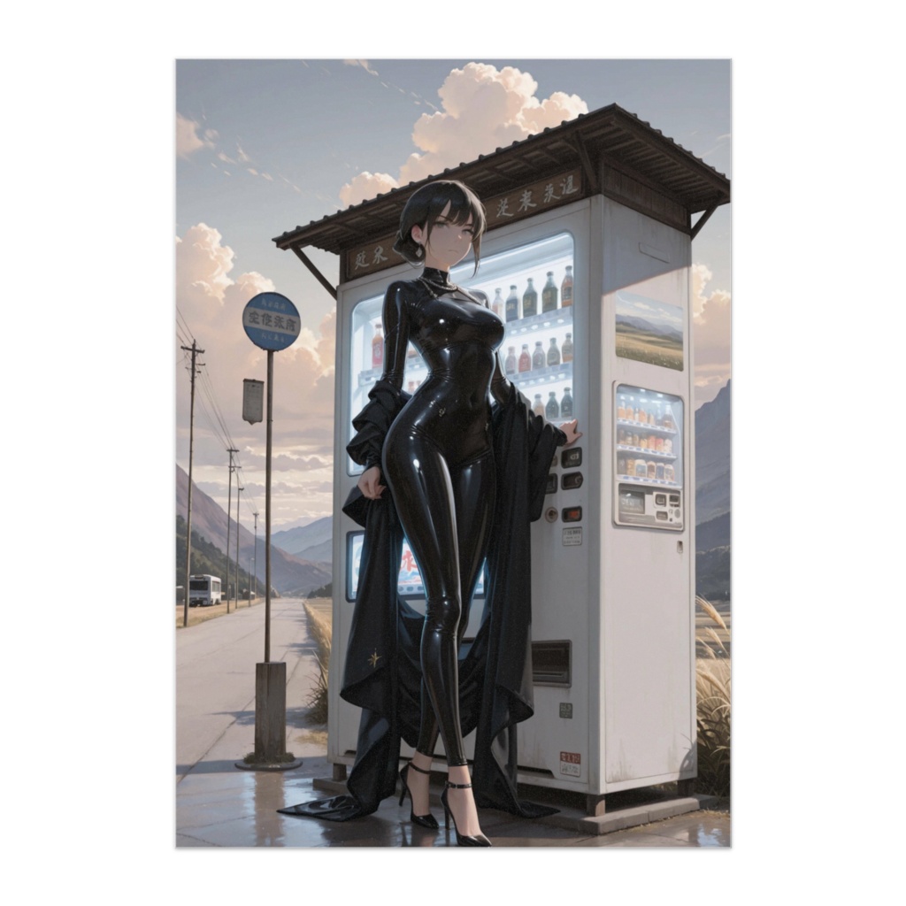田舎道に現れた黒衣の女
