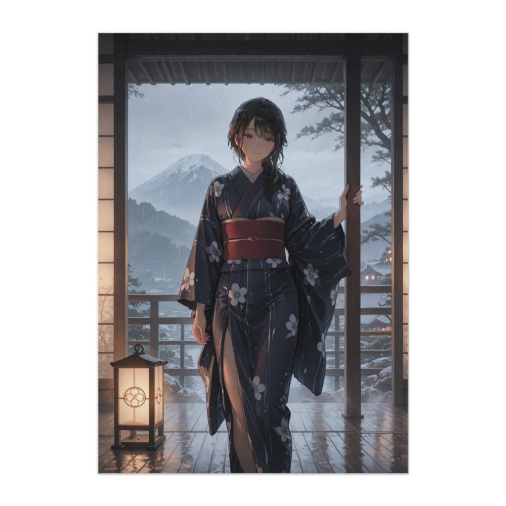 雨音と黒浴衣