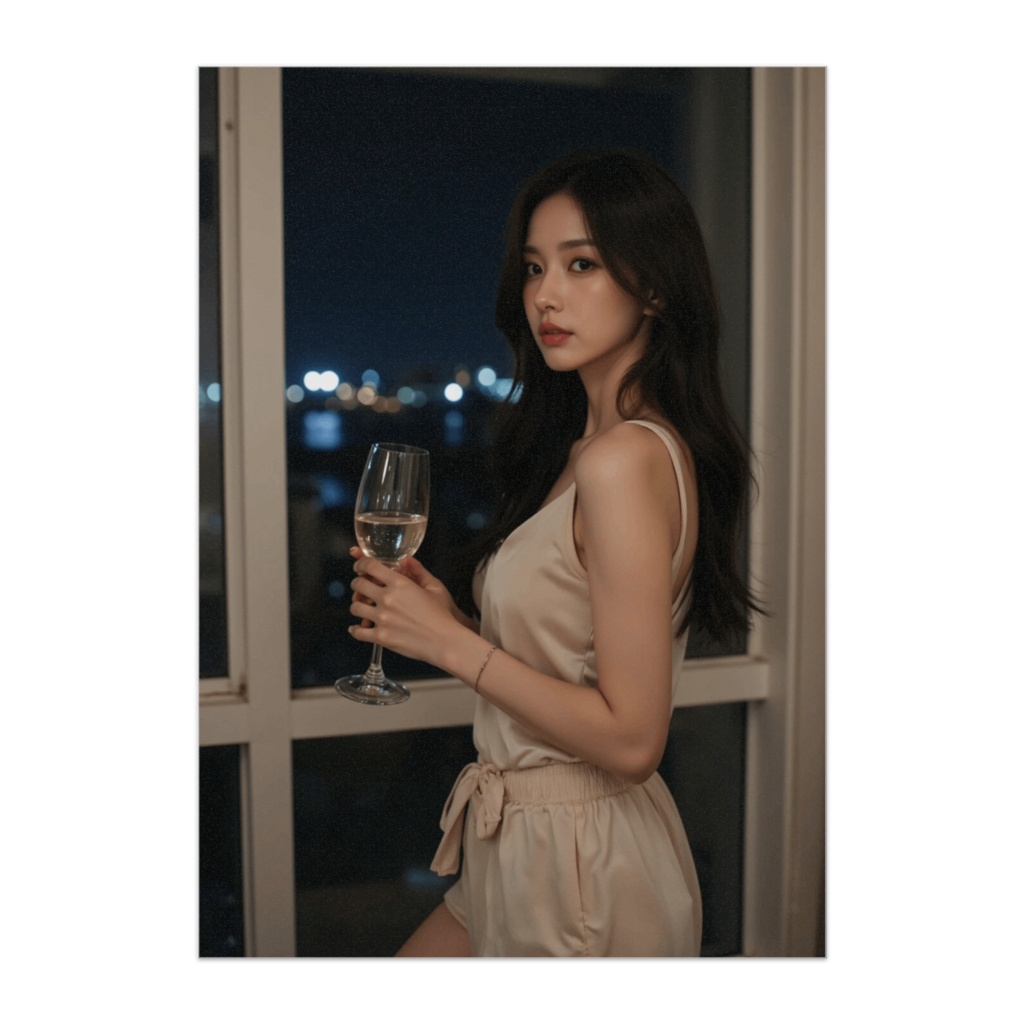 都会の夜と白ワイン