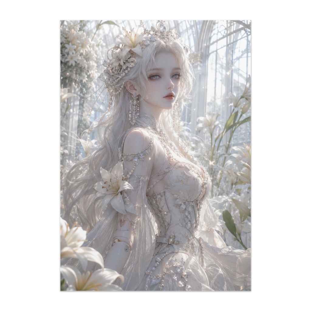 Flower Porcelain Dolls - White Lily Serenity
