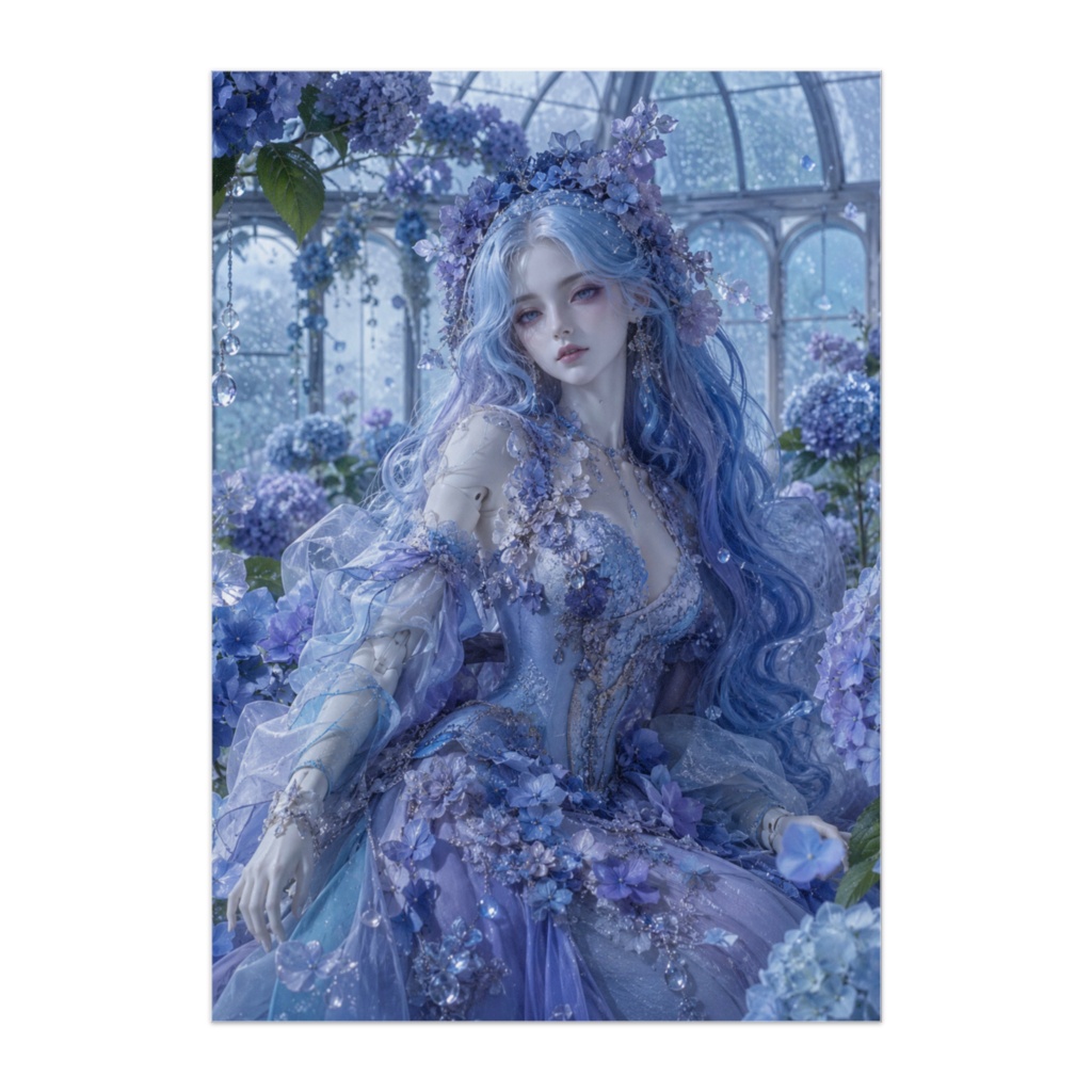 Flower Porcelain Dolls - Hydrangea Rain