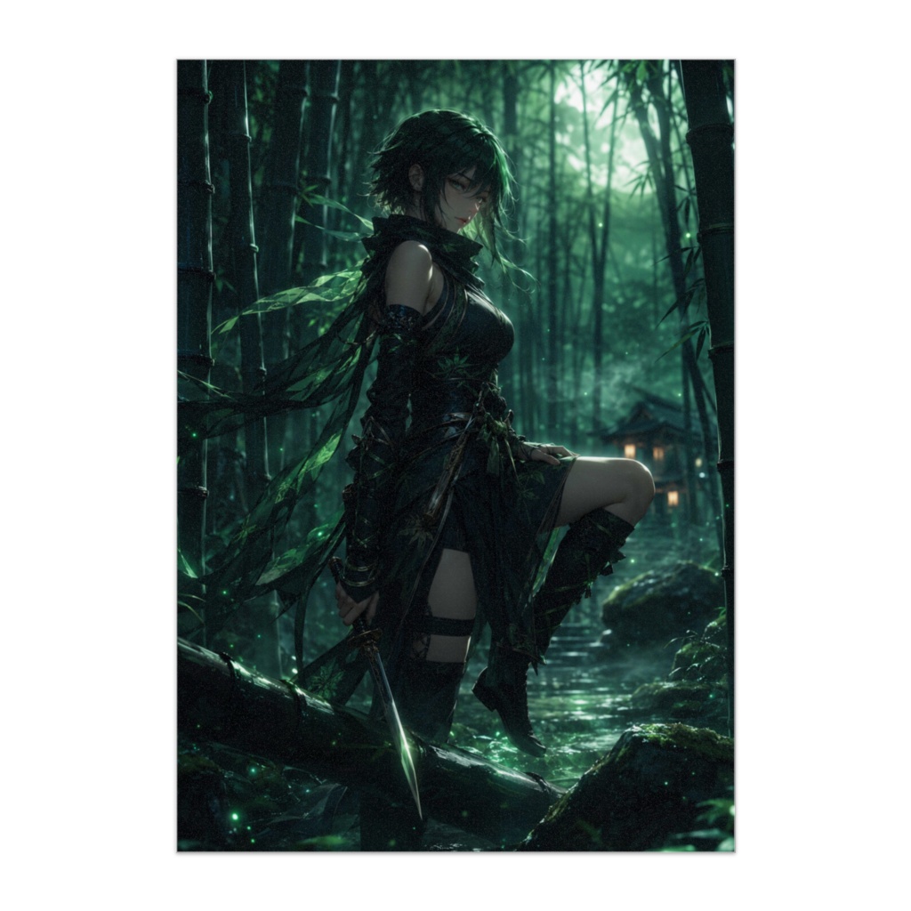 竹葉 ― 月竹林に潜む翠影のくノ一ポスター
