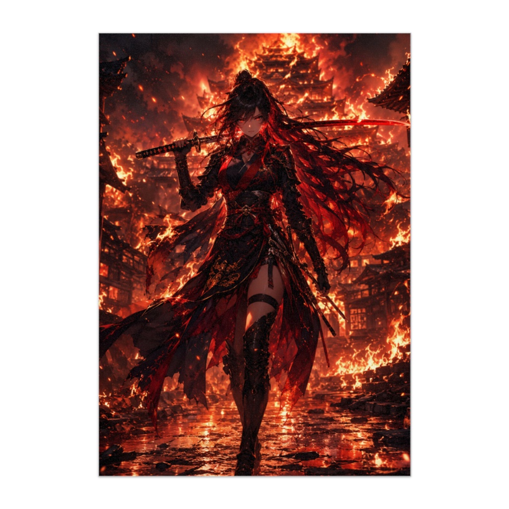 紅蓮 ― 焔の城下を歩む戦火のくノ一ポスター