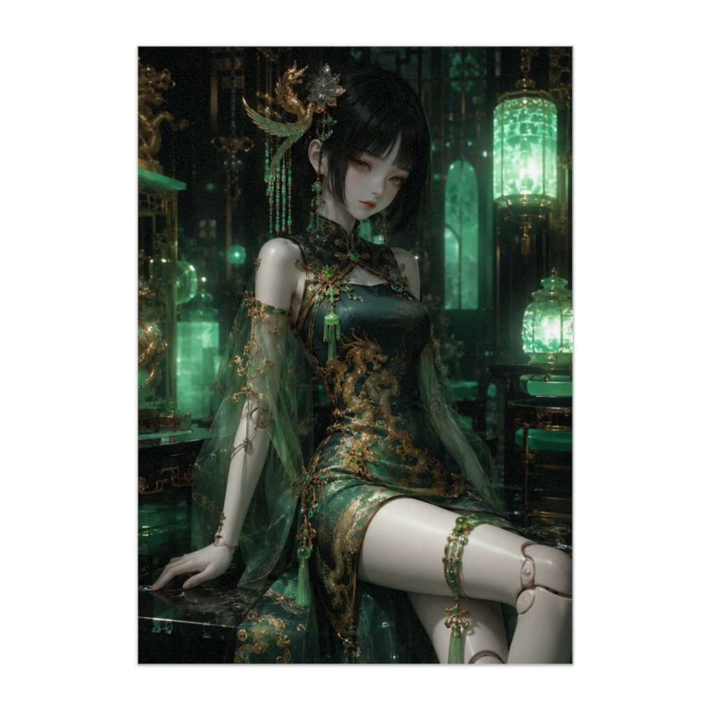 翡翠宮の幻想ドール ― 翠光に包まれて