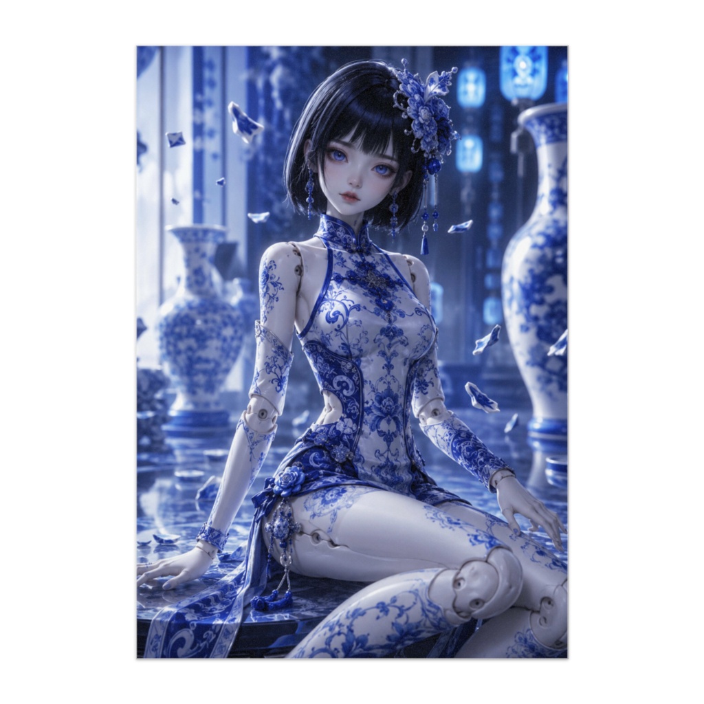 青花磁器ドール ― 蒼き陶宮の幻想