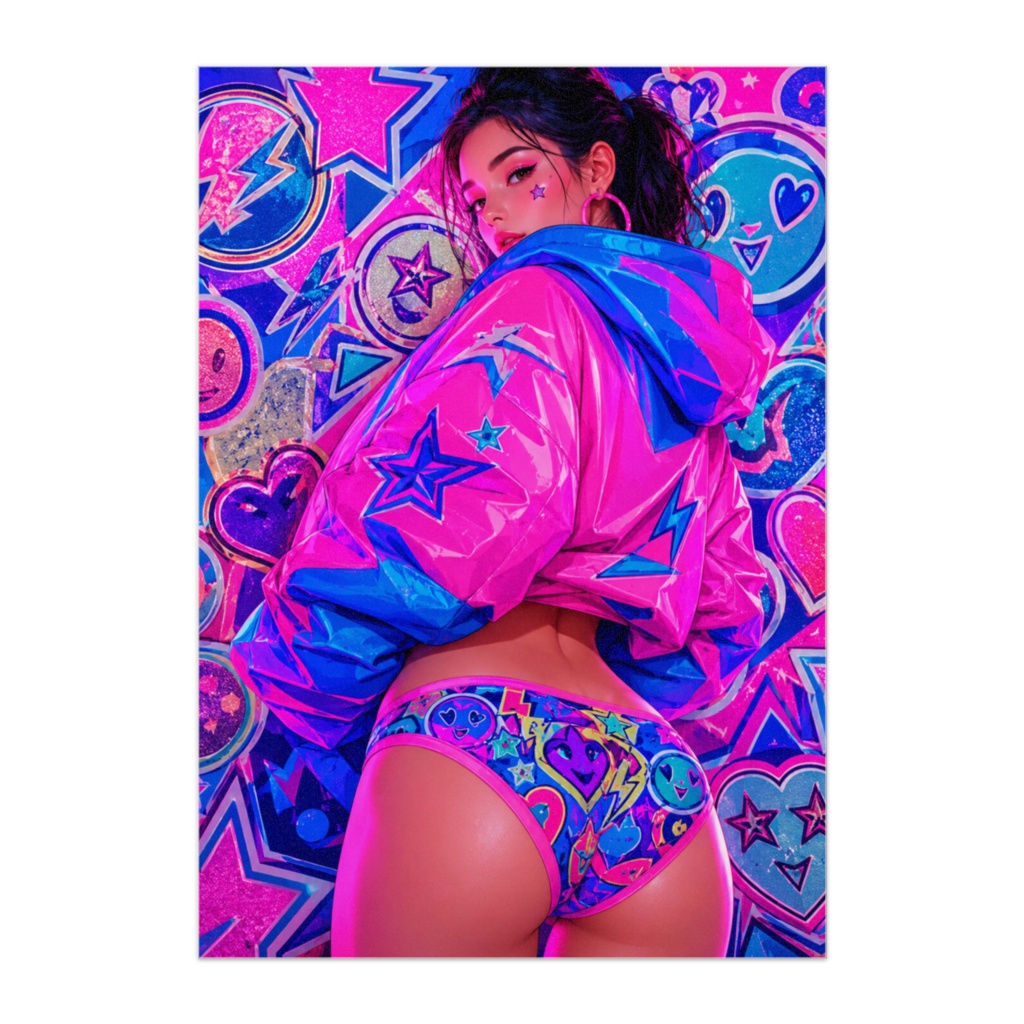 NEON STICKER POP GIRL