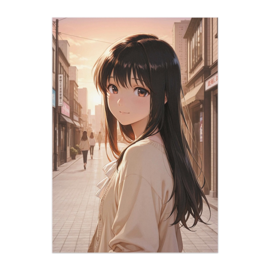 黄昏の並木道